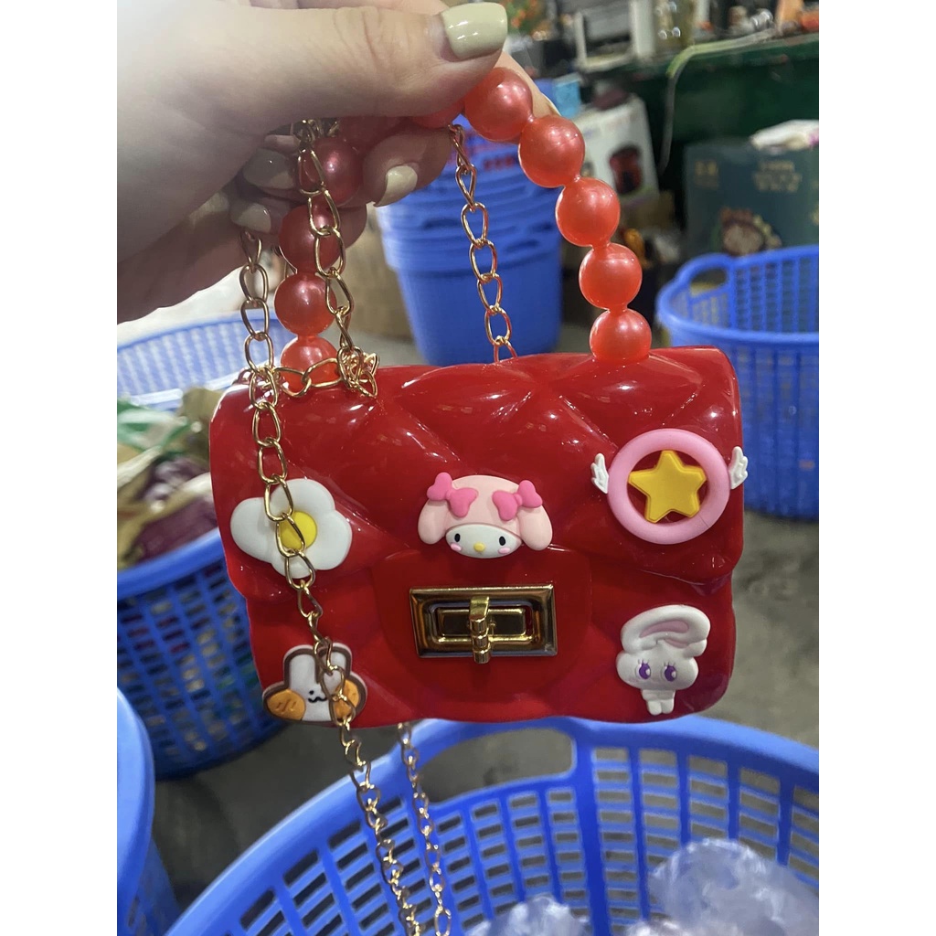 Túi đeo chéo kèm miếng dán sticker ngộ nghĩnh cho bé