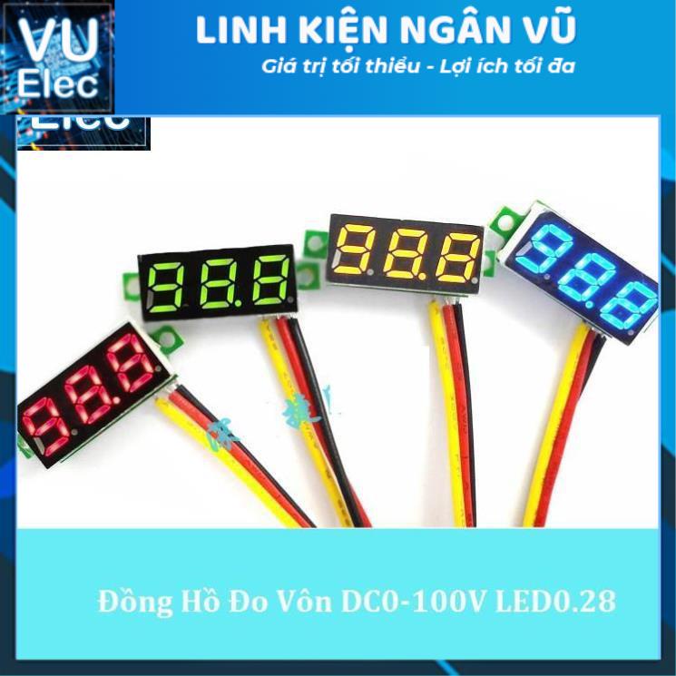 Đồng Hồ Đo Vôn DC0-100V LED0.28 có biến trở chỉnh sai số