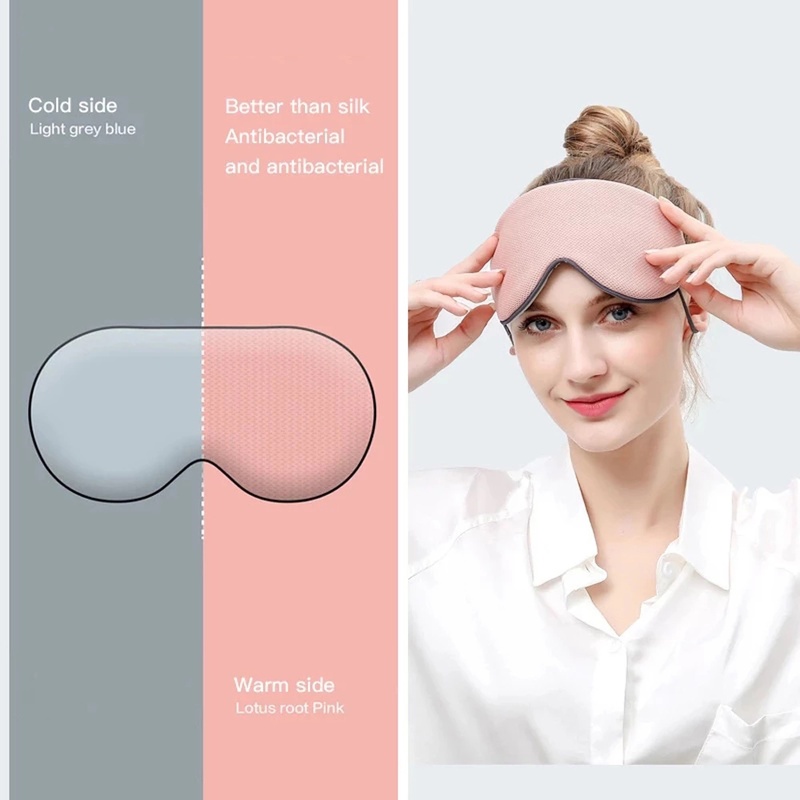 Miếng Che Mắt Ngủ Hai Mặt Bằng Silicon Mềm Giữ Ấm Nhanh Gọn Nhẹ Có Thể Tái Sử Dụng