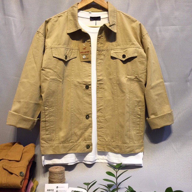 ÁO KHOÁC KAKI MÀU VÀNG SỮA FOME RỘNG NAM VÀ NỮ MẶC RẤT CHẤT. 0KS3