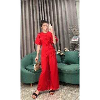 Đồ lam đi chùa # mẫu 3 bông lụa# quần áo nữ