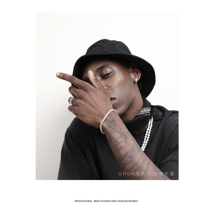 Bông Tai Mạ Bạc 925 Hình Thánh Giá Đính Đá zircon Phong Cách hip hop Cho Nam Nữ