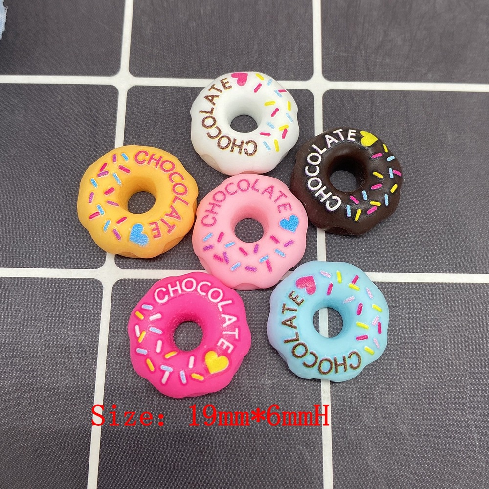 Set 10 phụ kiện trang trí điện thoại hình bánh donut bằng nhựa xinh xắn