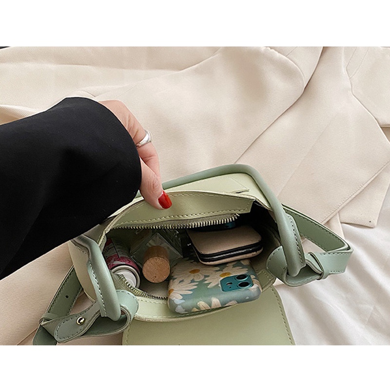 Túi IELGY đeo chéo thời trang hình vuông nhỏ màu sắc tương phản dễ phối đồ cho nữ