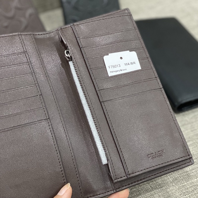 Ví dài nam Coach hàng hiệu cầm tay da thật đựng tiền, đựng thẻ đủ màu mới 100%