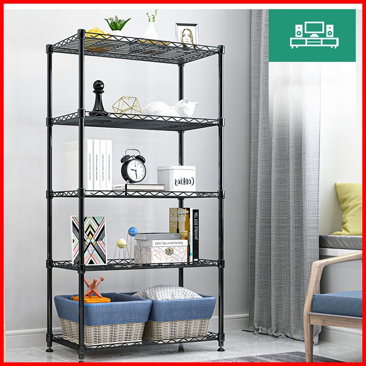 Kệ Sắt Đa Năng 4, 5 tầng nhà bếp, phòng khách thiết kế tiện lợi kích thước 60x30x160cm