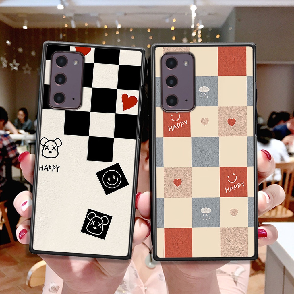Ốp Samsung Note 20 caro trái tim cá tính, thời trang siêu đẹp, siêu phong cách