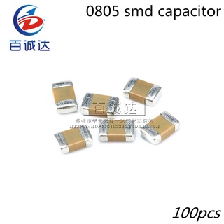 100 Chiếc 0805 16 / 25 / 35V SMD Chip Tụ Gốm 1PF 5PF 3PF 10PF 22PF 30PF 100PF 10NF 100NF 1UF 4.7UF