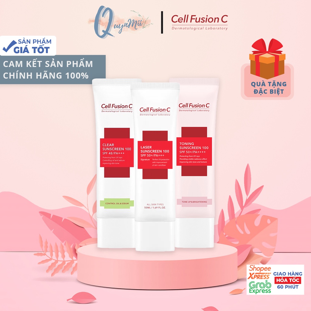 Kem Chống Nắng  FreeShip  Kem Chống Nắng CELL FUSION C LASER SUNSCREEN 100 SPF50+/PA+++