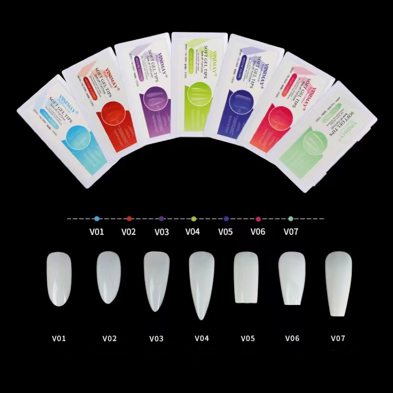 móng úp vinimay đủ phom hộp 552 móng màu đục