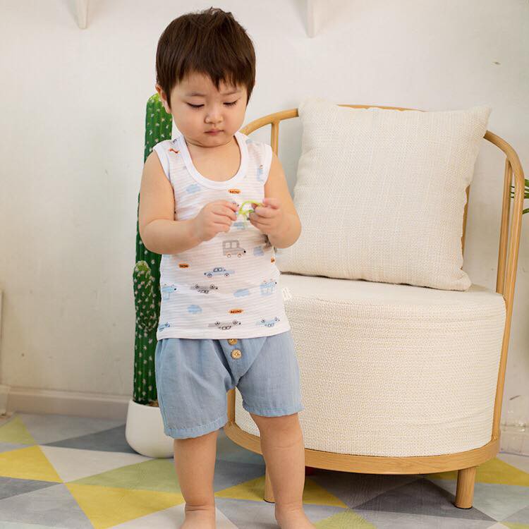 COMBO 5 Chiếc Áo Ba Lỗ Cotton Sợi Tre Xuất Hàn Chất Mát Cho Bé Trai và Gái Size 90-130