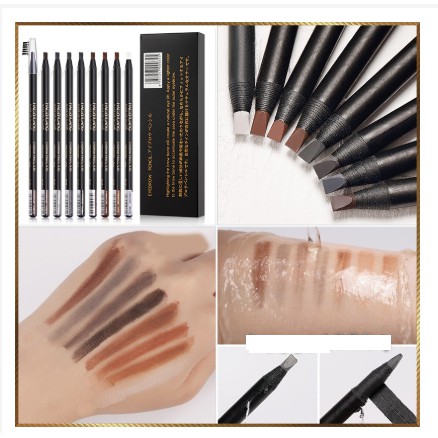 Chì xé kẻ mày cao cấp Haozhuang Make Up Milano Eyebrow Pencil siêu mịn bền màu