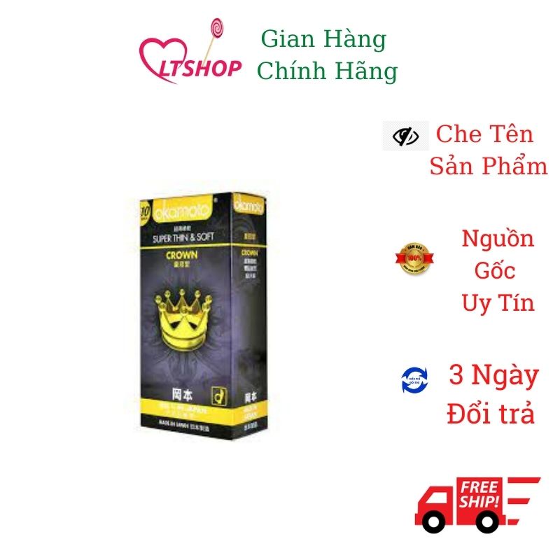 Bao Cao Su siêu mỏng  Okamoto Crown Kích Cở Nhỏ Hộp 10 Cái