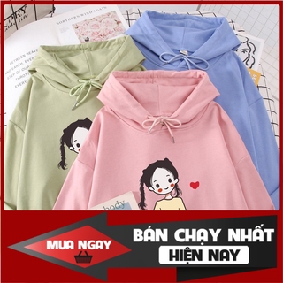 Áo hoodie cô gái kết tóc tim hari0121