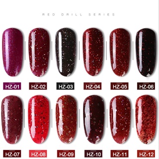 Sơn móng tay gel nhũ  AS phụ kiện nail giá rẻ tone kim tuyến đỏ nhũ đỏ VUA SƠN AS mã HZ 15ml
