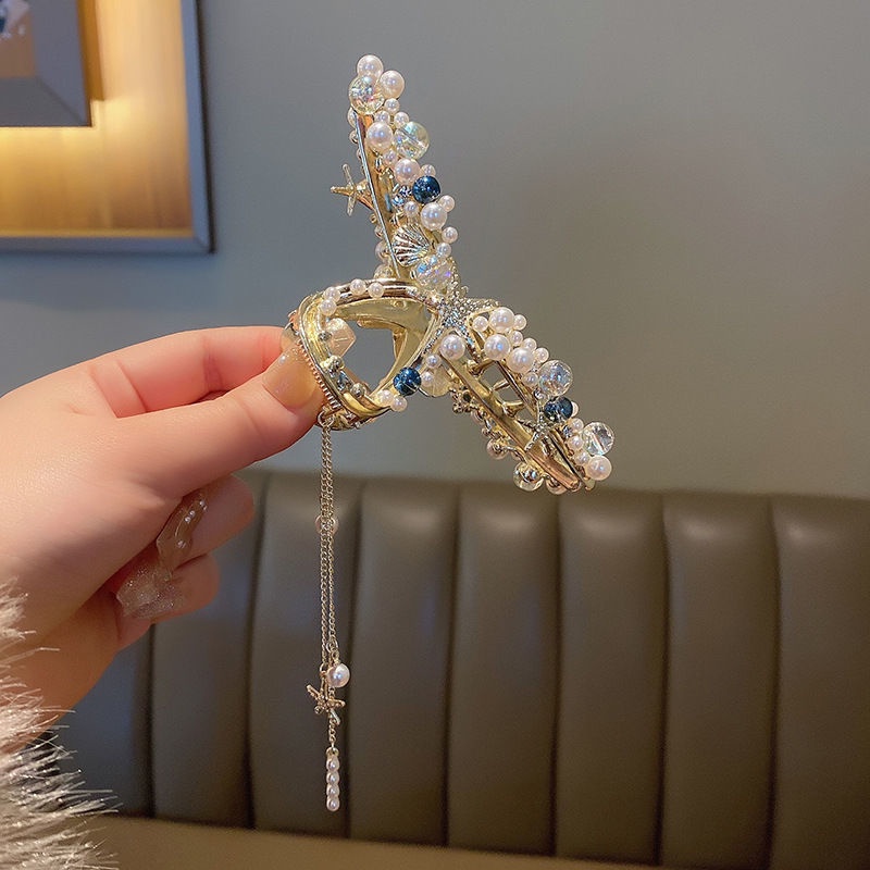 Kẹp Tóc Hình Hoa Lan Phối Tua Rua Phong Cách Mới