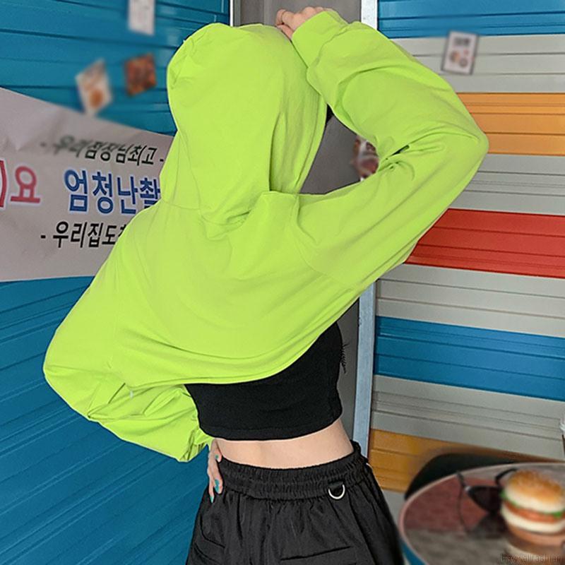 [Baywellfashion]Áo Hoodie Lửng Dài Tay Phong Cách Năng Động Trẻ Trung Dành Cho Nữ | BigBuy360 - bigbuy360.vn