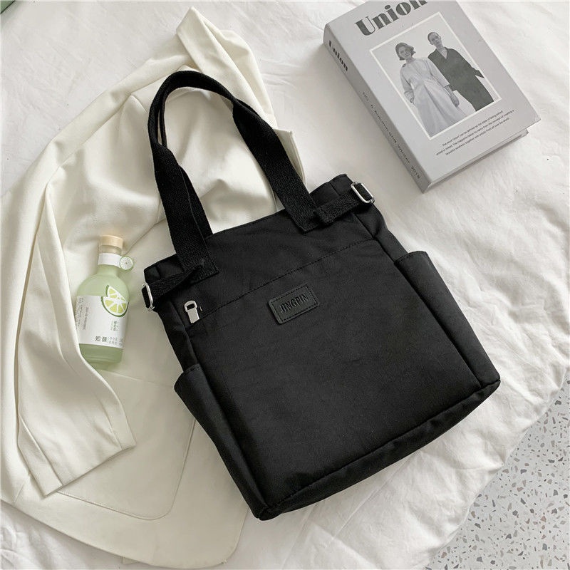 Hàng Có Sẵn Túi Xách Tote Nylon Sức Chứa Lớn Chống Nước Đơn Giản Hàng Có Sẵn Wanita Besar Cantik Murah