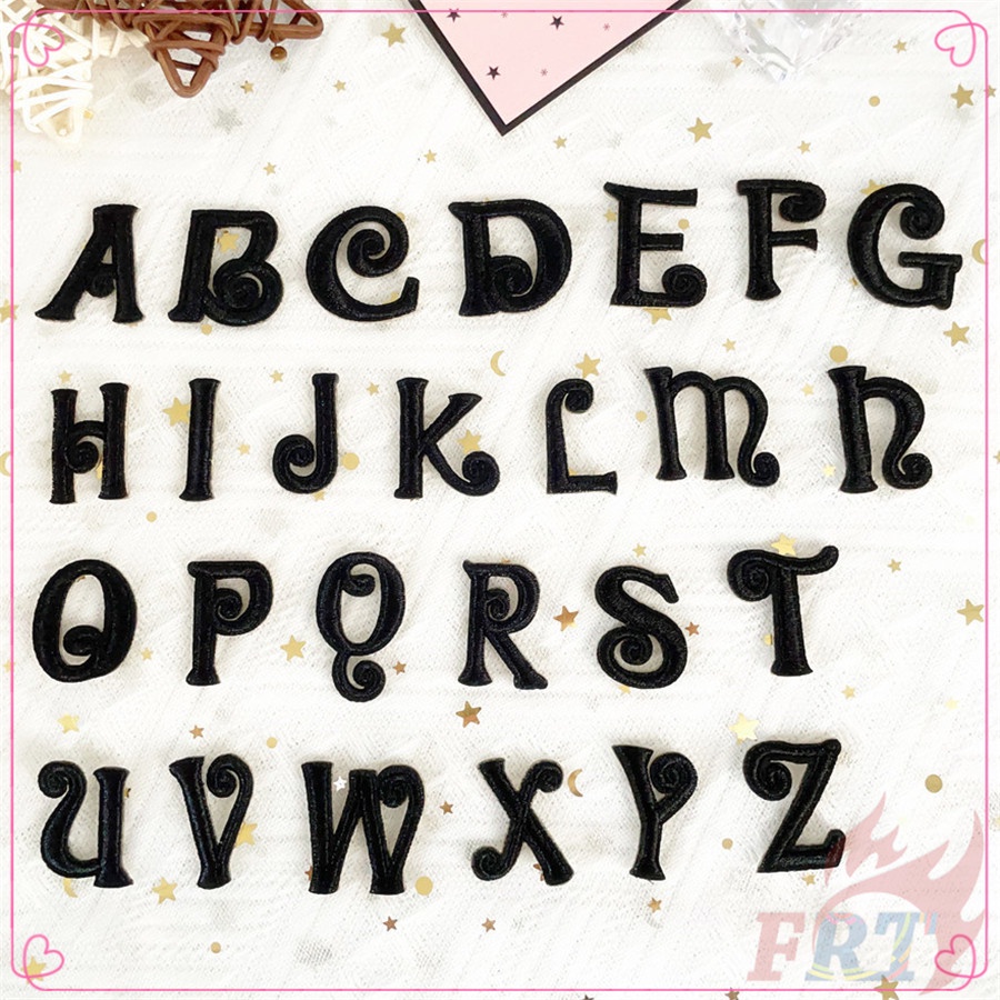 ☸ Miếng Dán Chữ Màu Đen Tự Dính Chất Lượng Cao ☸ 1 Sticker Ủi Thêu Hình Huy Hiệu