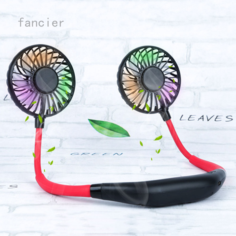Hanging neck fan USB charging aromatherapy + lantern