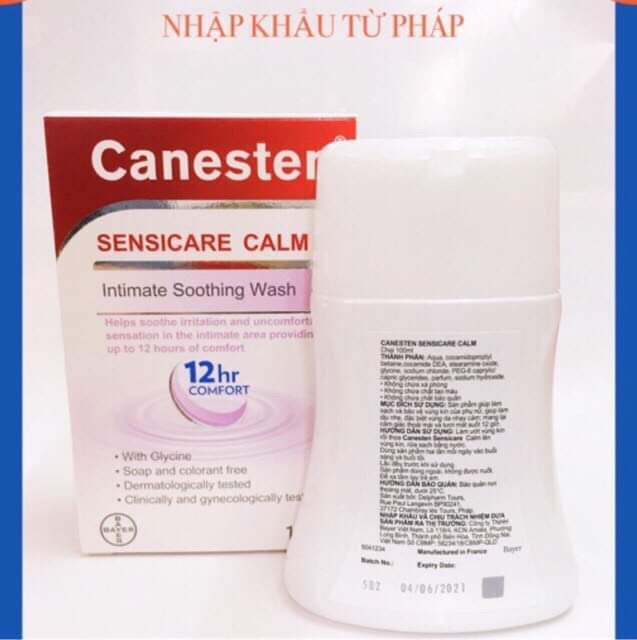 Nước rữa phụ khoa dịu nhẹ Canesten(Pháp)(hàng CH,NK:Bayer)(không chứa xà phòng,không chứa bảo quản,không chất tạo màu)