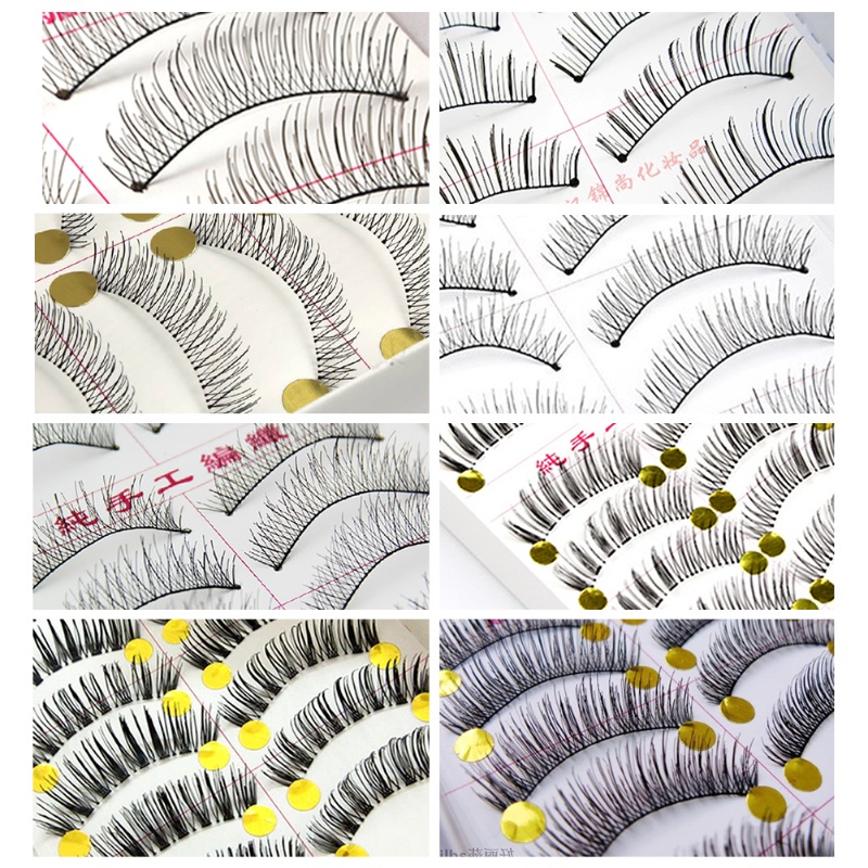 10 Cặp Lông Mi Giả Handmade Dày Và Dài Tự Nhiên Mềm Mại YOUYO