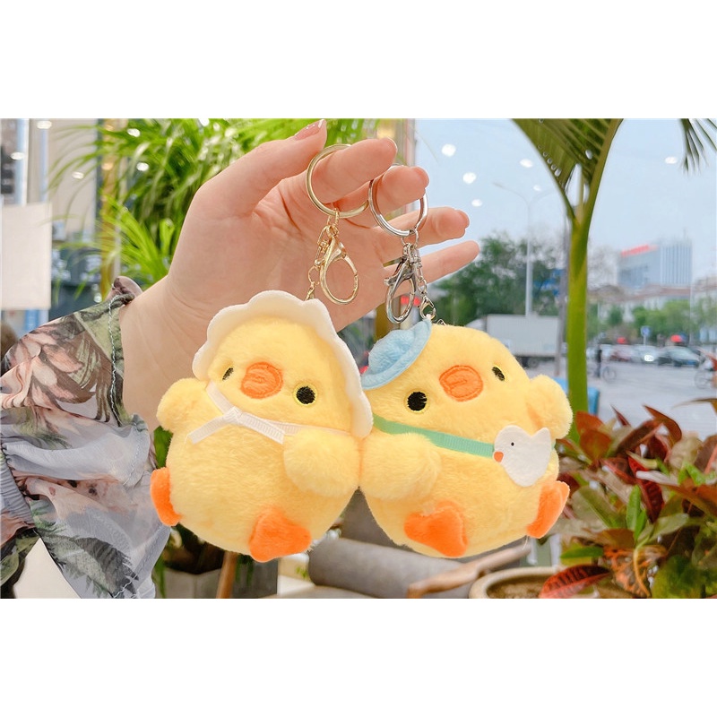 Móc Khóa Hình Gà Nhồi Bông Dễ Thương