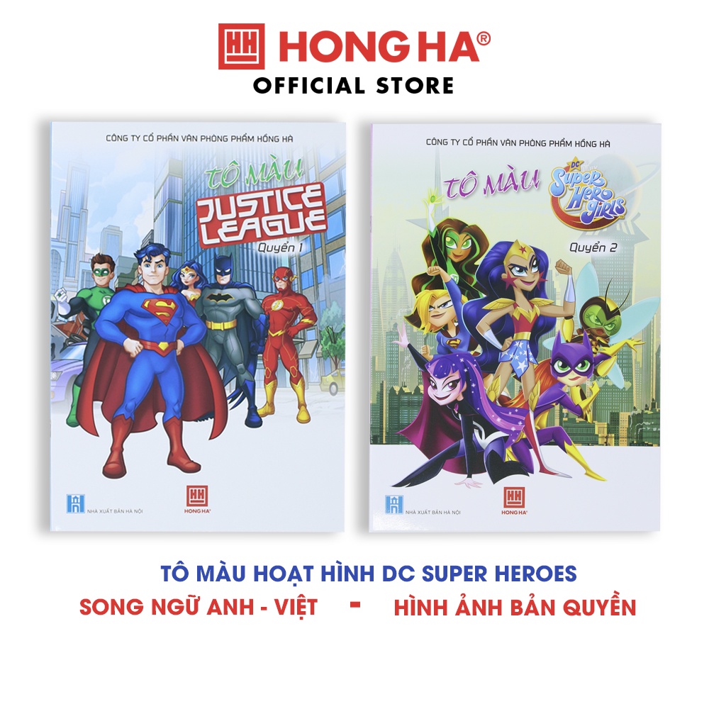 Tập tô màu Super Heroes Hồng Hà hình ảnh bản quyền từ DC Comics dành cho bé từ 3 tuổi