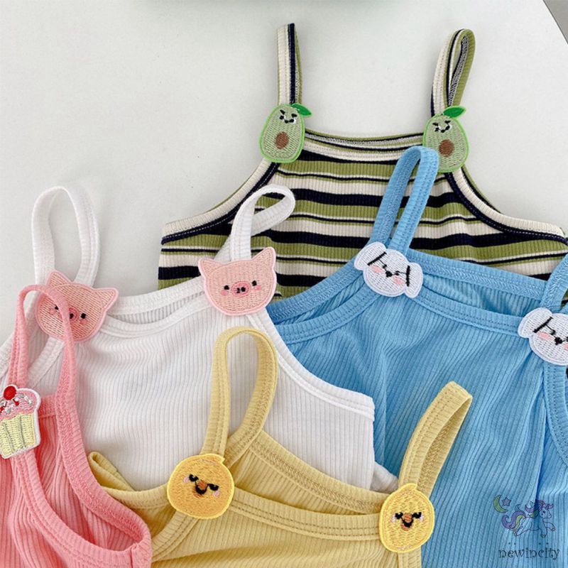 Áo Sát Nách Kiểu Hoạt Hình Xinh Xắn Phong Cách Hàn Quốc Cho Bé Gái