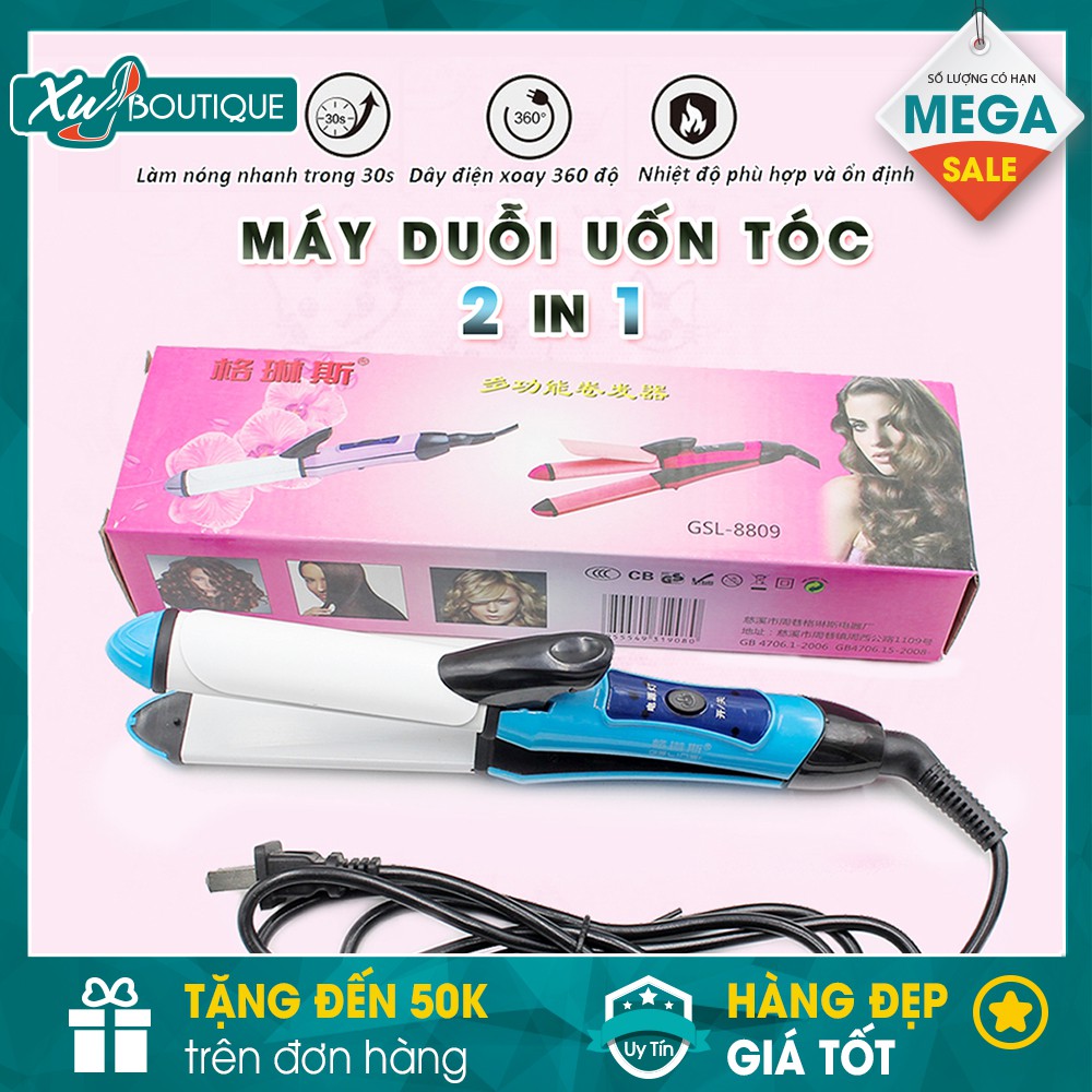 Máy Ép, Uốn, Duỗi Tóc 2 in 1 Full Box