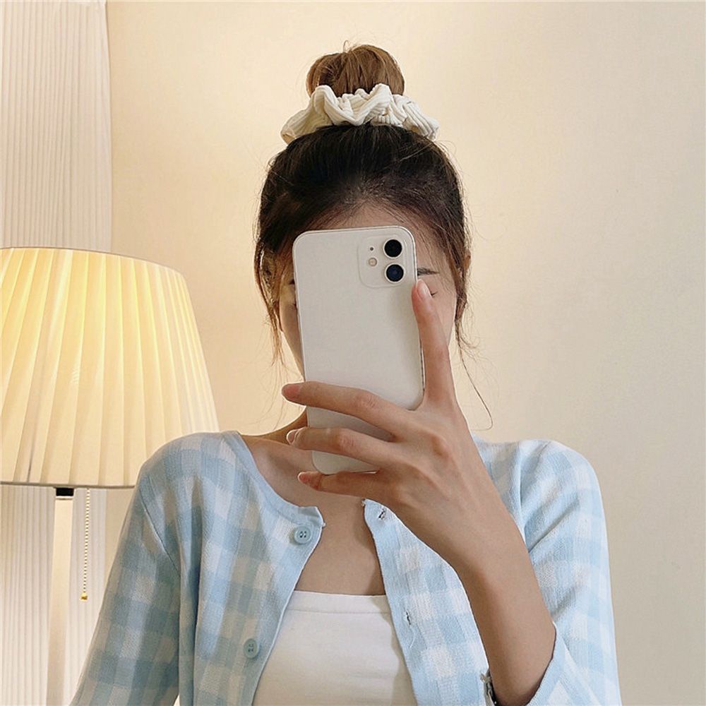 Dây buộc tóc satin co giãn màu sắc ngọt ngào phong cách Hàn Quốc cho nữ