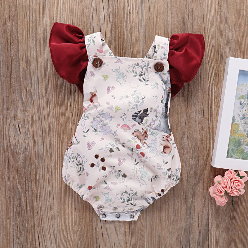 Jumpsuit in hoa tay ngắn xinh xắn cho bé