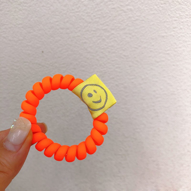 Dây cột tóc mặt cười màu kẹo dạ quang đơn giản thời trang Hàn Quốc cho nữ f413