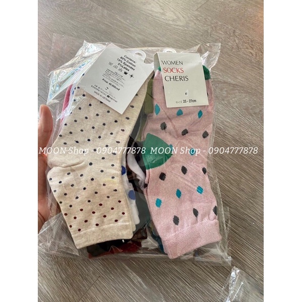 SOc121021- Set 2 đôi tất nữ xuất nhật cổ cao