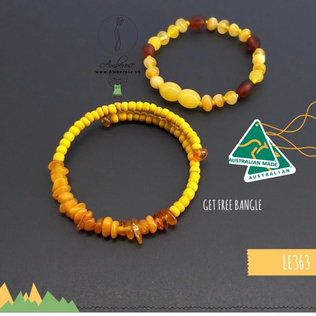 vòng tay Amber Úc size 14-16 cm
