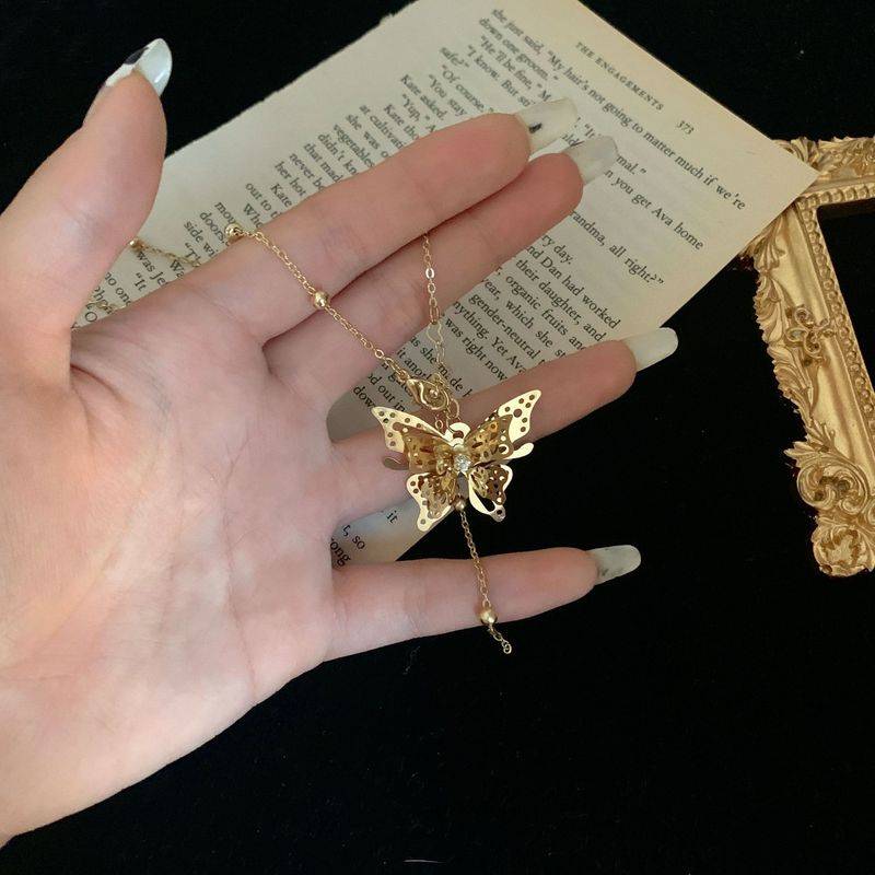 Vòng cổ Dài Mặt Bươm Bướm Thời Trang Cho Nữ