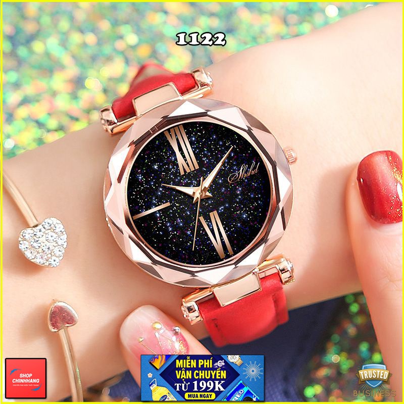 ĐỒNG HỒ NỮ SHSHD THỜI TRANG DÂY DA NHIỀU MÀU CỰC ĐẸP SH1122