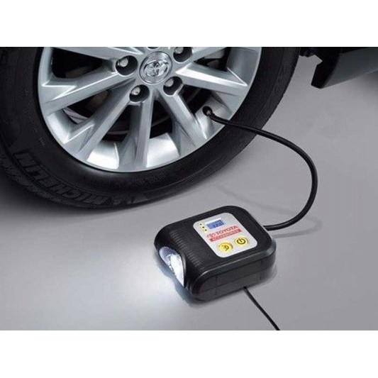 Bơm Lốp Ô Tô TOYOTA Accessories TỰ NGẮT Cao Cấp Nguồn Tẩu 12V Có Đèn