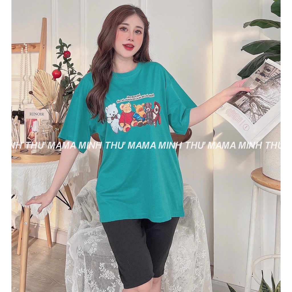 Bộ bầu mặc nhà - chất liệu cotton - kiểu mới thời trang ( bộ lửng ép 5 Gấu Nhỏ )