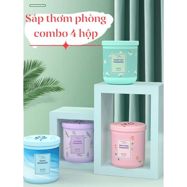 (hàng sẵn)Sáp thơm phòng combo 4 hộp khử mùi kháng khuẩn