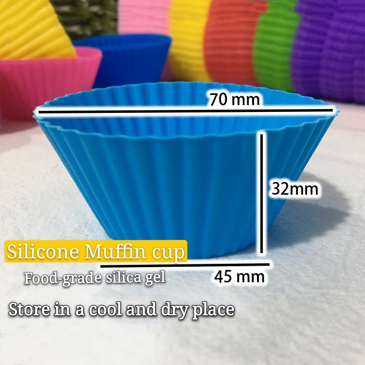 UNLIMONLIFE [10PCS] Baking Cup Liner Baking Molds Round Shape Silicone Cupcake Mould Maker Mold Tray DIY Cake Tools