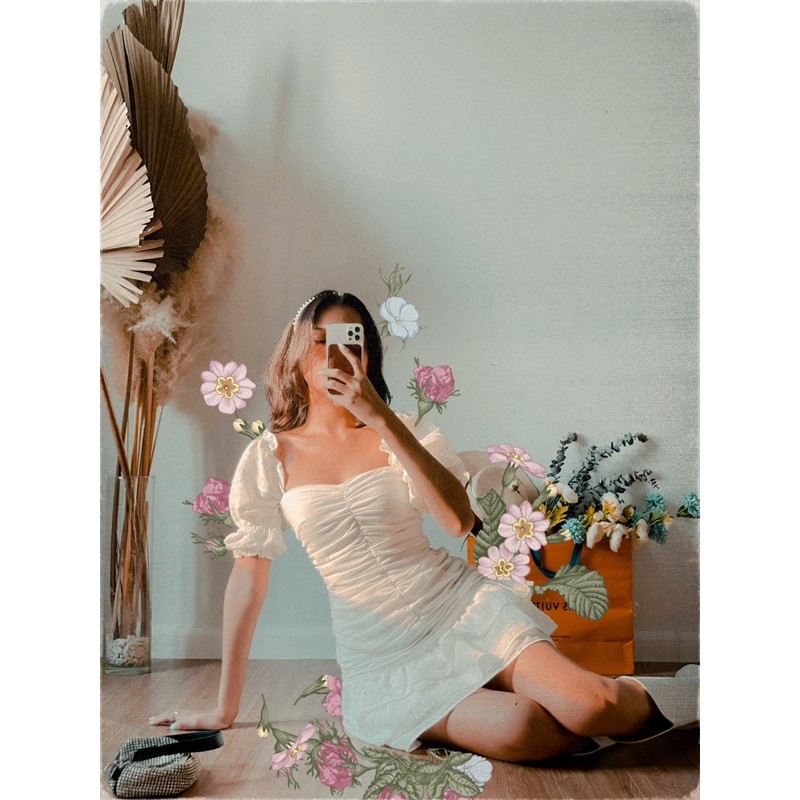 Đầm tay phồng lai bèo | BigBuy360 - bigbuy360.vn