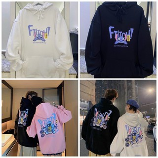 Áo Khoác Nam Hoodie Nỉ Bông Form Rộng In Chuột Stick Ulzzang