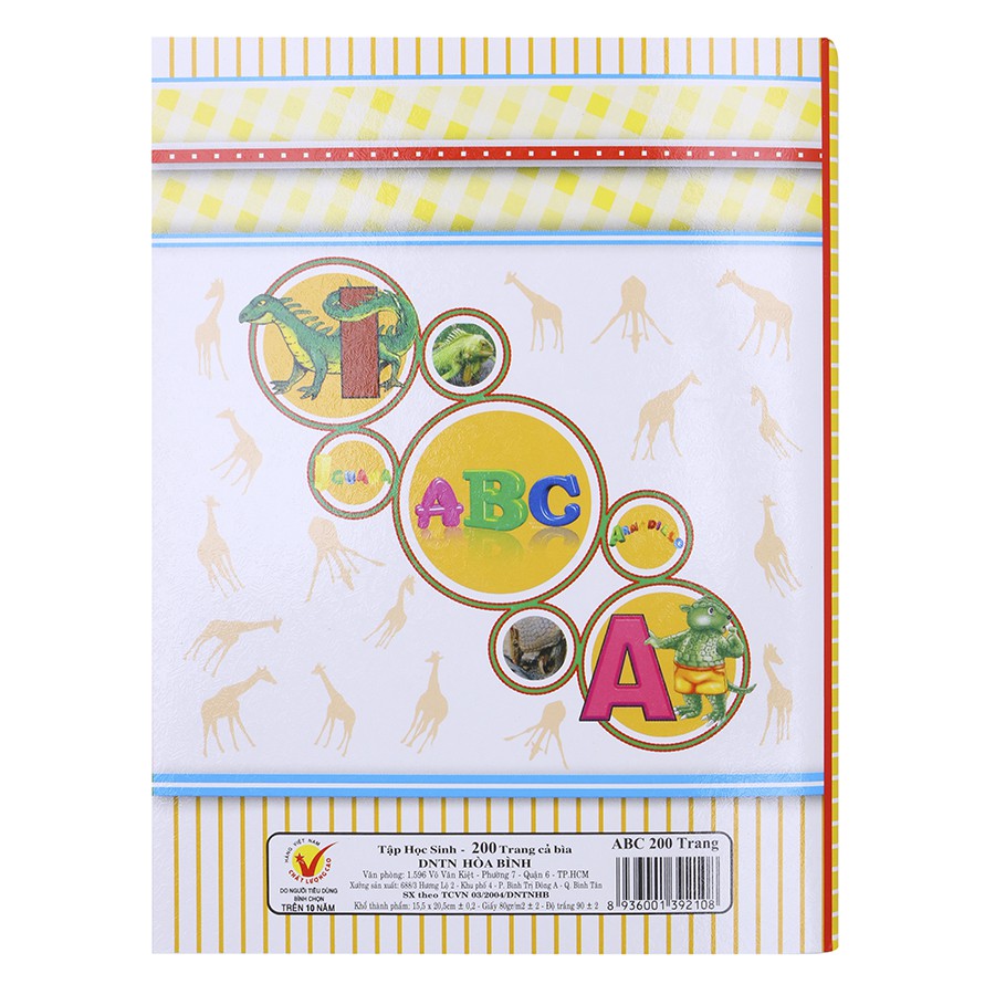 Tập ABC Hoà Bình 200 trang, 80gsm