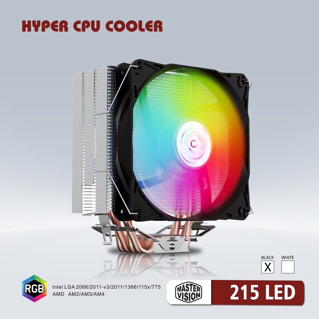 Quạt tản nhiệt Fan Hyper 215 LED (Tản 4U, kích thước 12cm, màu Đen và Trắng)