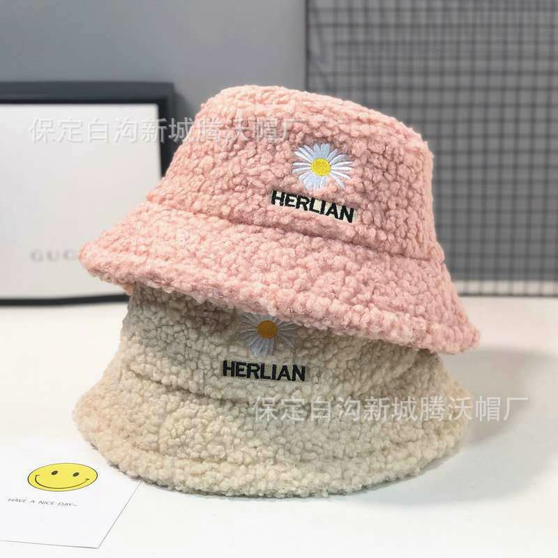 PVN19546 Mũ Len Lông Cừu Đính Hoa Cúc Xinh Xắn Phong Cách Hàn Quốc Cho Bé T2 .