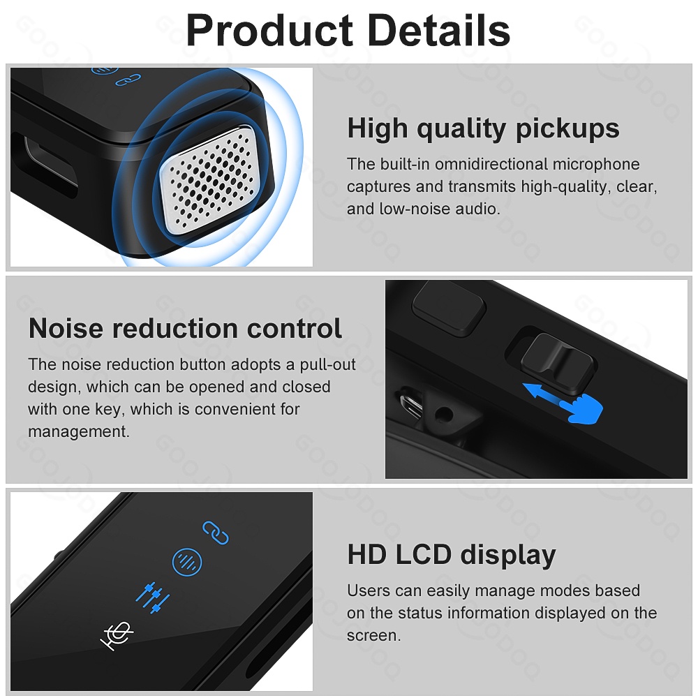 Hệ Thống Micro Không Dây 50M Nhỏ Gọn Và Nhỏ Gọn Cho Điện Thoại/Laptop Với Hai Kênh Thu Âm 50M