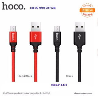 [RẺ VÔ ĐỊCH] Cáp sạc dây dù micro Hoco X14 2M cho Android chính hãng