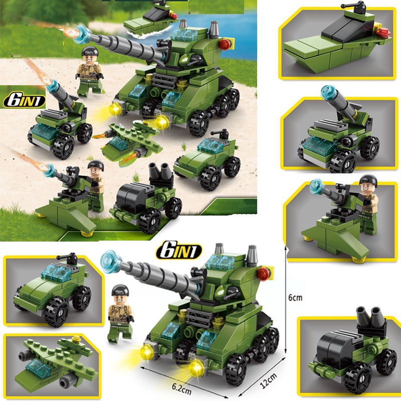 Bộ 100/200 mảnh mô hình lắp ghép hình xe cứu hỏa/ cảnh sát/ xe tăng quân đội dùng giáo dục cho bé
