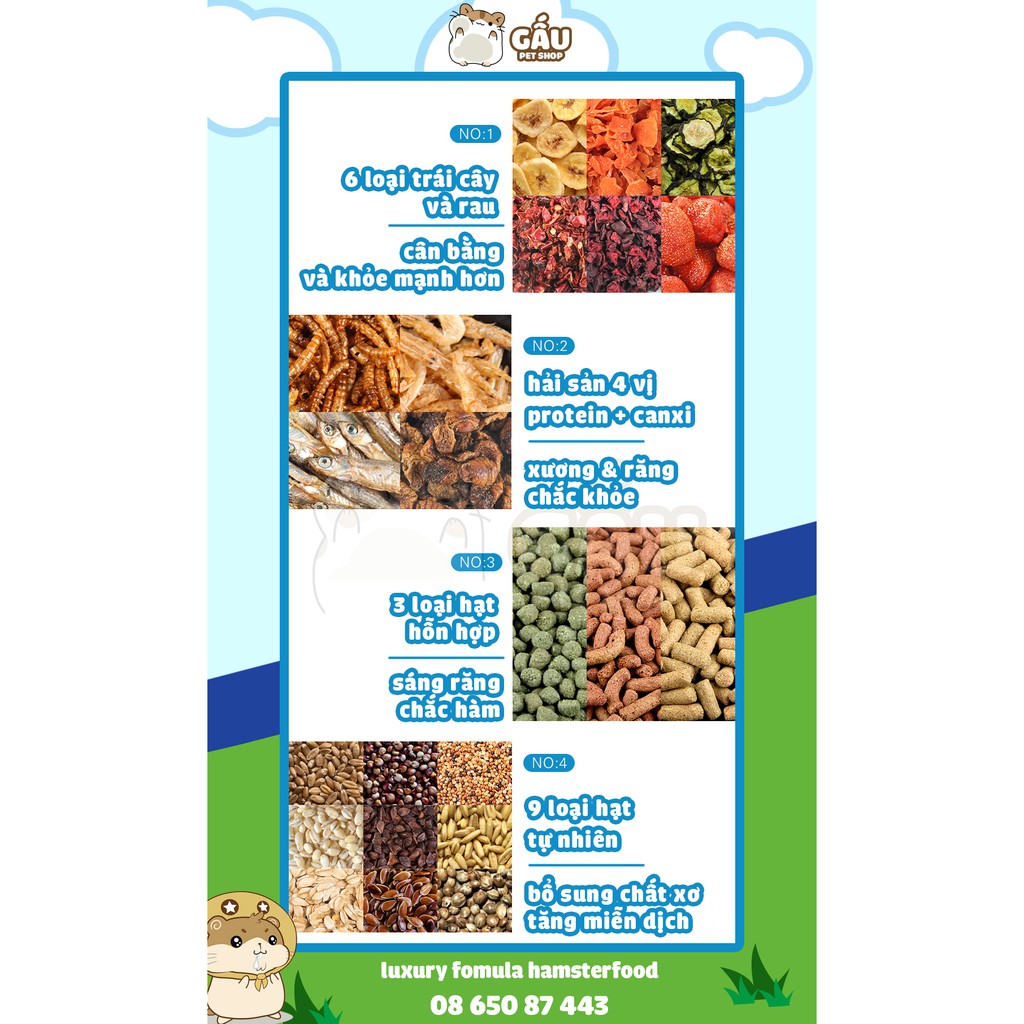 LUXURY FOMULA thức ăn trộn hỗn hợp cao cấp 2LB